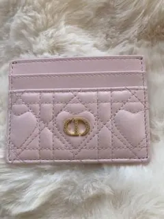 Dior Caro Freesiaカードホルダー ハート カナージュ ラムスキン