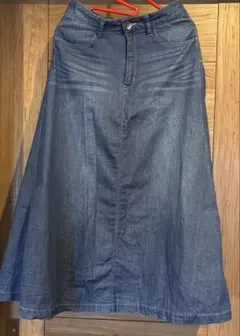 デニムロングフレアスカート
