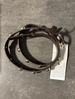 新品タグ付き＊ZARA＊ブラウンレザースタッズベルト