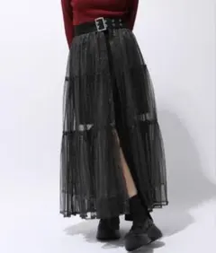 HARE ハレ　レースチュールベルトスカート