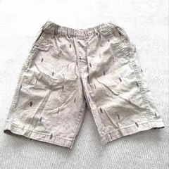 ユニクロ UNIQLO 刺繍入りベージュ半ズボン 130サイズ