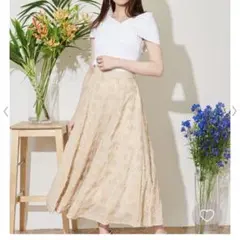 Noela フリンジレーススカート イエローM