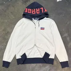 ★XLARGE フェード ダブルジップ パーカー フーディー L ホワイト