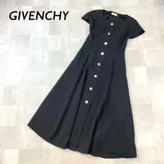 GIVENCHY フレンチスリーブ ロング ワンピース フロントボタン ブラック