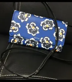 ポール・スミス青×花柄ウォレット　ミニバッグ