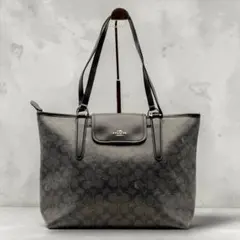 極美品✨COACH コーチ トートバッグ グレー ブラック A4収納 通勤 通学