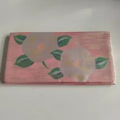 和風 花柄ピンク長財布