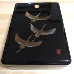 高洲堂 輪島塗 金蒔絵 鶴 千羽鶴 文箱 共箱 木製漆器 - メルカリ
