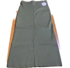 リブニット ナロースカート ロングスカート カーキ タグ付き 未使用