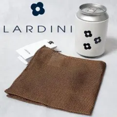 未使用新品 LARDINI イタリア製 シルク ポケットチーフ 黒 小物入れ缶
