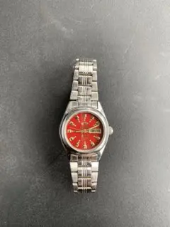 吉*田様 ORIENT 自動巻き 腕時計 オリエント 銀赤スリースター ジャンク