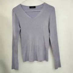 【美品】GREEN LABEL RELAXING 薄紫 Vネックセーター ラメ