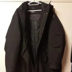 ブラックモッズコート フード付き