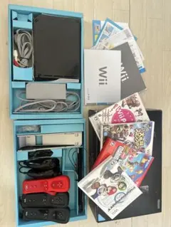 Nintendo Wii 本体 ソフト4本リモコン3本 説明書付　動作確認済み
