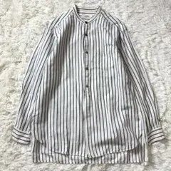 nest Robe CONFECT バンドカラーシャツ　リネン　ストライプのサムネイル