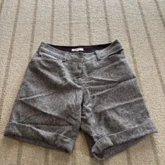 ウール混合 グレー ショートパンツ