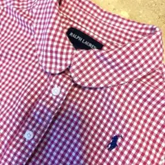 Ralph Lauren 赤白ギンガムチェック長袖シャツ