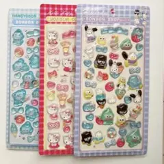 はぴだんぶい　ハンギョドン　キティ　ボンボンドロップシール　サンリオ　3D 立体