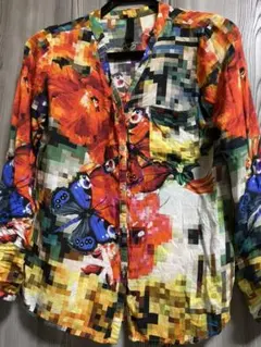 gol10 Desigual 超個性派　派手派手　蝶々花柄モザイク柄カーディガンのサムネイル