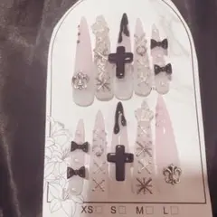 ネイルチップセット ピンク 黒