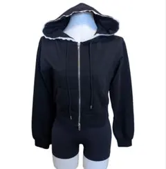 INGNI レース付スウェットジップパーカー