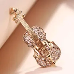 バイオリンブローチ ゴールド　カジュアル　エレガント　個性的　お洒落　フォーマル