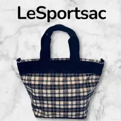 【極美品】レスポートサック 黒×ベージュ トート ショルダー チェック