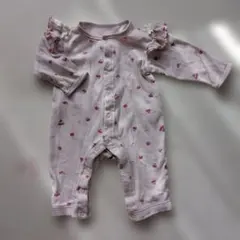 アプレレクール　フリル付きりんご柄ロンパース 80