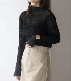 一点のみ✳️ Bonjour sagan配色パイピングシアータートルプルオーバー