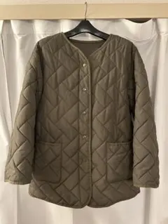 カーキ色 キルティングジャケット 撥水加工