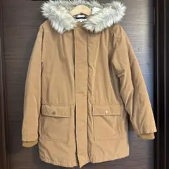 GLOBAL WORK フード付きブラウンコート XXL