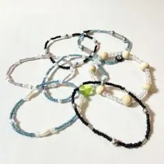 手作りビーズブレスレットセット 7点 レディースMサイズ