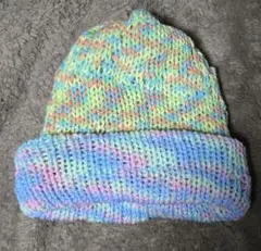 【ハンドメイド】ニット帽 黄緑