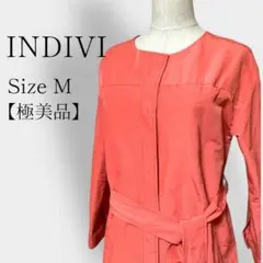 【極美品】INDIVI インディヴィ 華麗なスプリングコート サーモンピンク M
