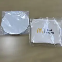 新品　未使用品マクドナルド BRUNO ポーチとプレートセット　ホワイトのサムネイル