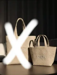 ディオール DIOR BEAUTY ストロー素材 ベージュ トートバッグ - メルカリ