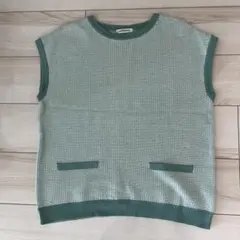 NEWYORKER ニューヨーカー　ニットベスト グリーン　Lサイズ