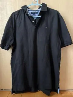 TOMMY HILFIGER ブラックポロシャツ L/G