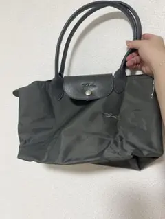 Longchamp ル プリアージュ Mサイズ ロングハンドル バッグ　グレー