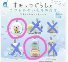 ニフレル すみっコぐらしキーホルダー ミニカバととかげ カクレクマノミとしろくま