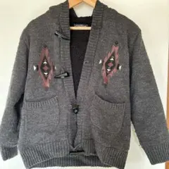 ボアジャケット ダークグレー フード付き