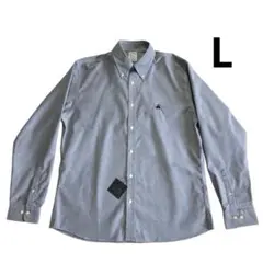 未使用品 Brooks Brothers コットンシャツ L ライトグレー 紺