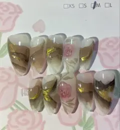 ハンドメイド ネイルチップ 10個セット Mサイズ