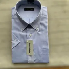 VILLAND 半袖ワイシャツ ブルー 襟周り41、形態安定加工シャツ