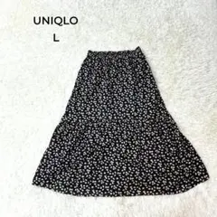 UNIQLO × PAUL&JOE コラボ　花柄ティアードスカート L ブラック