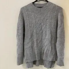 anysis グレー ケーブル編み 長袖ニットセーター 組曲ロペ自由区テチチ好き