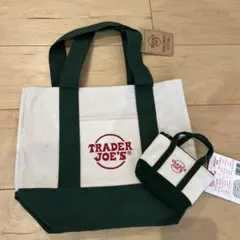 TRADER JOE'S キャンバスミニトートバッグ エコバッグセット　グリーン