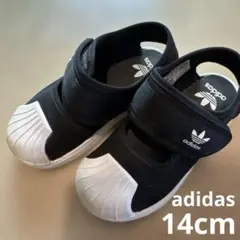 adidas ブラック ベビーサンダル 14cm