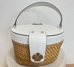 【美品★】Kate Spade ターンロックカゴバッグ ホワイトのサムネイル