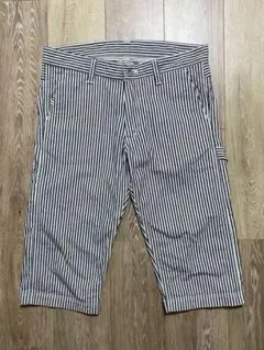 桃太郎ジーンズ　ヒッコリー　ストライプ ペインター クロップドパンツ　Ｗ32のサムネイル